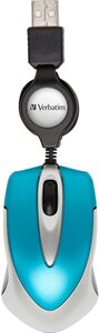 Mini Souris filaire pour portable (rétractable) Verbatim Go Mini Optical Travel (bleu)