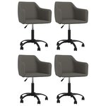 vidaXL Chaises pivotantes à manger lot de 4 Gris foncé Velours
