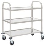 vidaXL Chariot de cuisine à 3 niveaux 96 5x55x90 cm Acier inoxydable