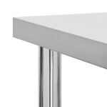 Vidaxl table de travail de cuisine avec roues 80x45x85 cm inox