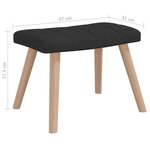 vidaXL Chaise à bascule avec tabouret Noir Tissu