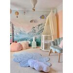 Tapis coton relief nuage - bleu - 110 x 170
