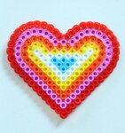 Plaque pour perles à repasser Rond et coeur 8 cm