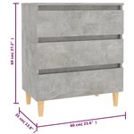 vidaXL Buffet Gris béton 60x35x69 cm Aggloméré