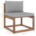 vidaXL Salon palette de jardin 7 Pièces et coussins Bois de pin imprégné