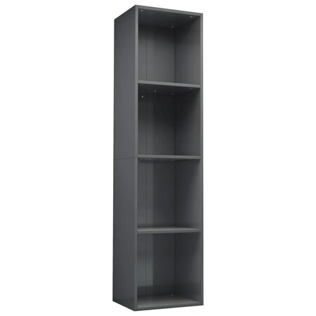 vidaXL Bibliothèque/Meuble TV Gris brillant 36x30x143 cm Aggloméré