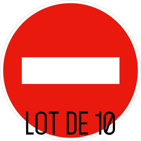 Autocollant vinyl - panneau de sens interdit - diamètre de 200 mm uttscheid x 10