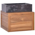 vidaXL Armoire murale de salle de bain 45x45x30 cm Bois de teck massif