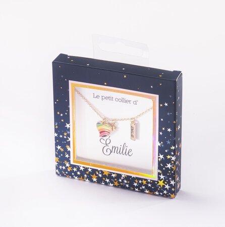 Collier prénom emilie avec pendentif cœur