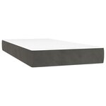 vidaXL Sommier tapissier et matelas et LED Gris foncé 80x200cm Velours