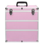 vidaXL Mallette à maquillage 37x24x40 cm Rose Aluminium