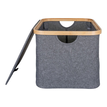 Panier en bambou gris foncé 30 x 45 x 25 cm