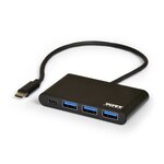 PORT Connect Concentrateur (hub) 3 x SuperSpeed USB 3.0 + 1 x USB-C Ordinateur de bureau