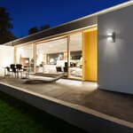 Eglo lampe murale led à capteur d'extérieur atollari 2x6 w anthracite