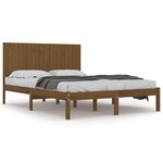 vidaXL Cadre de lit Marron miel Bois massif 180x200 cm Super King Size