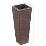vidaXL Lit surélevé de jardin 30x30x80 cm Résine Tressée Marron