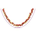 vidaXL Guirlande de Noël avec boules rouge et doré 175 cm polystyrène