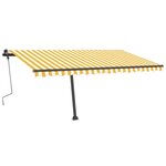 vidaXL Auvent manuel rétractable avec LED 400x350 cm Jaune et blanc