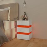 vidaXL Table de chevet à LED Blanc 45x35x67 cm Bois d'ingénierie