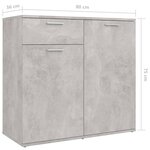 vidaXL Buffet Gris béton 160x36x75 cm Aggloméré