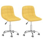 vidaXL Chaises pivotantes à manger lot de 2 jaune moutarde tissu