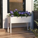 vidaXL Jardinière d'extérieur Blanc 110x31x70 cm Bois de pin massif