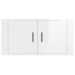 vidaXL Meuble TV mural Blanc brillant 80x34 5x40 cm
