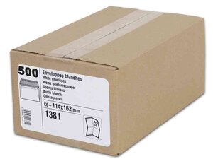 Boite de 500 enveloppes c5 162 x 229 mm 80g autocollantes blanc gpv