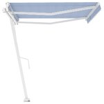 vidaXL Auvent automatique sur pied 400x350 cm Bleu/Blanc