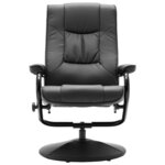 vidaXL Fauteuil TV avec repose-pied Gris Similicuir