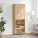 vidaXL Buffet haut Chêne sonoma 69 5x34x180 cm Bois d'ingénierie