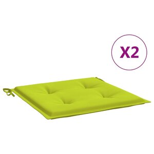 vidaXL Coussins de chaise de jardin 2 Pièces vert vif 40x40x3 cm