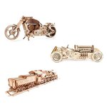 3 maquettes en bois 3D - Transport