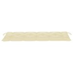 vidaXL Banc de jardin avec coussin blanc crème 150 cm Teck massif