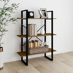 vidaXL Bibliothèque à 3 niveaux Marron 80x30x105 cm Bois de pin massif