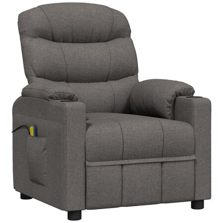 vidaXL Fauteuil de massage Gris foncé Tissu