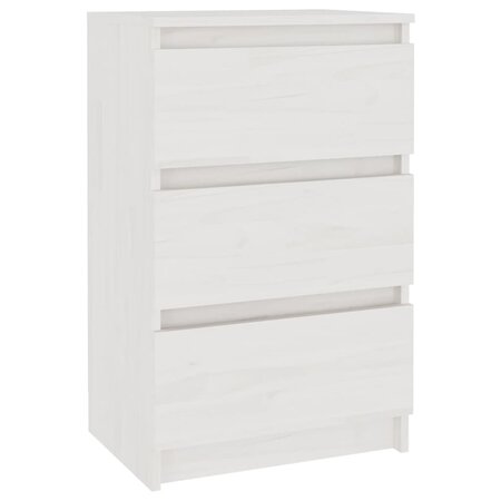 vidaXL Table de chevet Blanc 40x29 5x64 cm Bois de pin solide