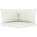 vidaXL Canapé de jardin 3 places avec coussins crème