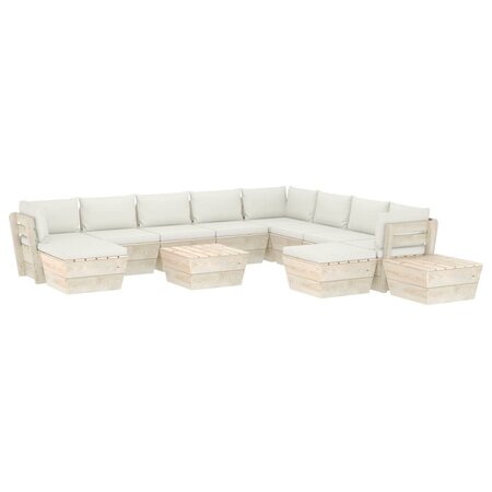 vidaXL Salon de jardin palette 12 Pièces avec coussins Épicéa imprégné