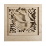 Kit bois cadre à motif3d toucan  fsc100  nature  24x24x6 5cm  11 parties  boîte 1kit