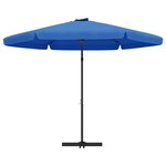vidaXL Parasol d'extérieur avec mât en acier 300 cm Bleu azuré
