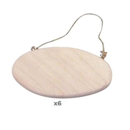 6 plaques de porte ovales avec cordelette 14 5 cm
