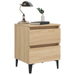 vidaXL Tables de chevet 2 Pièces Chêne sonoma 40x35x50 cm Aggloméré