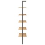 vidaXL Étagère inclinée 5 niveaux Marron clair et noir 64x35x185 cm