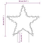 vidaXL Décoration lumineuse étoile de Noël avec piquets 115 LED 85 cm