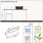 LECHUZA Jardinière BALCONERA Stone 50 ALL-IN-ONE Noir