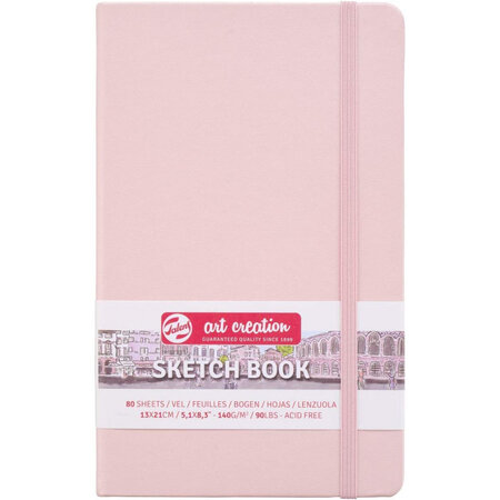 Carnet croquis 13x21cm - 80 feuilles - 140g - rose - royal talens