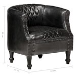 vidaXL Fauteuil tube Noir 62x58x65 cm Cuir véritable