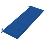 vidaXL Banc de jardin et coussin bleu royal 150 cm Bois de teck massif