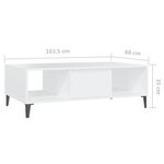 vidaXL Table basse Blanc 103 5x60x35 cm Aggloméré